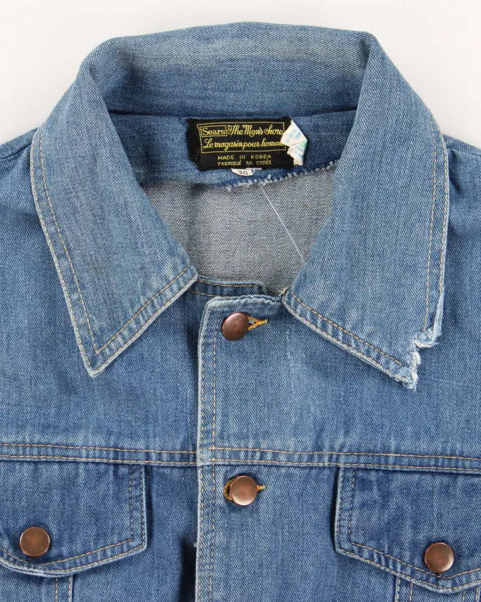 Vintage 70's Sears Light Wash Button Up Denim Workwear Jacket - M sold by Rokit product image thumbnail 5