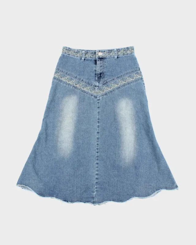 Vintage 90s/00s Valcano Denim Midi Skirt - W30 sold by Rokit