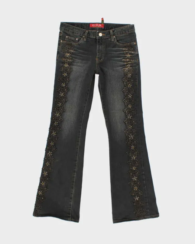 Vintage Y2k 00s C.O.X Embroidered Rhinestone Jeans - W28 L28 sold by Rokit