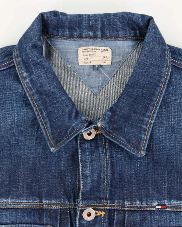 Vintage Y2K Tommy Hilfiger Dark Wash Faded Denim Jacket - L sold by Rokit product image thumbnail 5