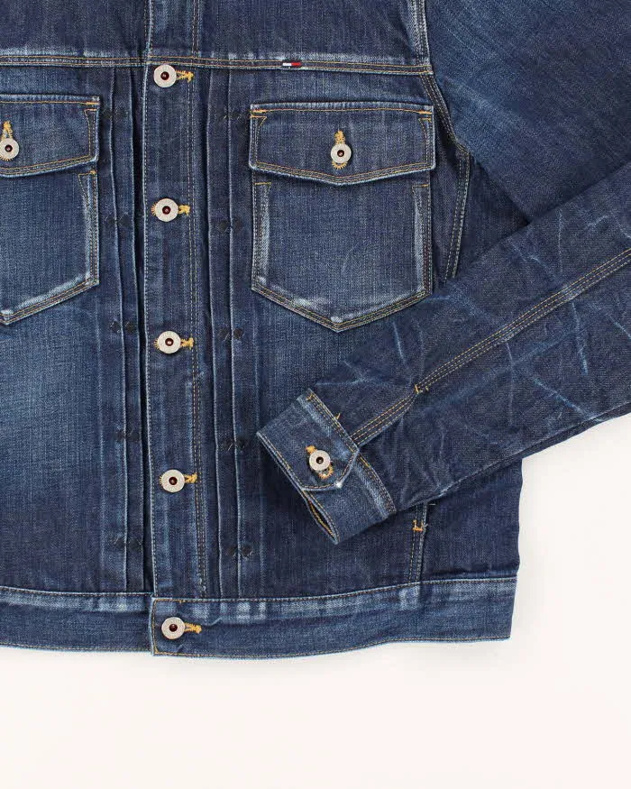 Vintage Y2K Tommy Hilfiger Dark Wash Faded Denim Jacket - L sold by Rokit product image thumbnail 4