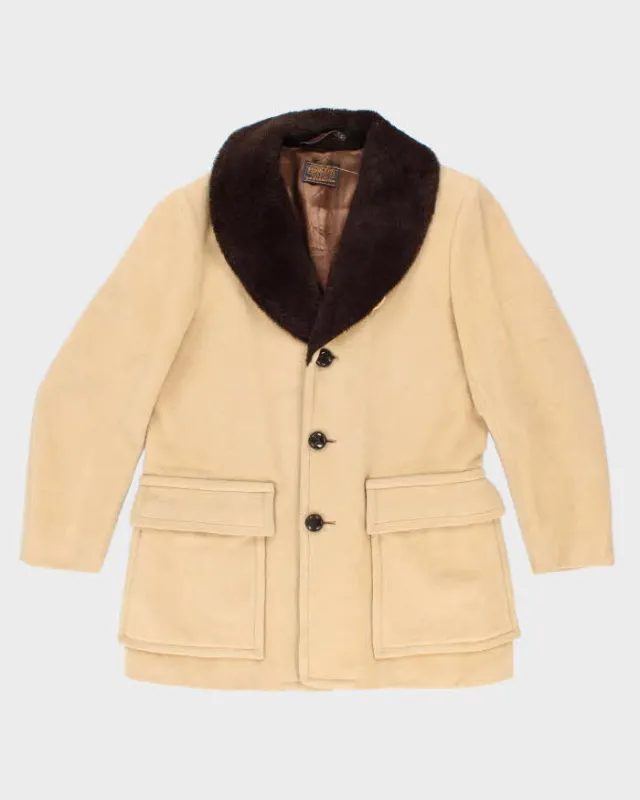 Vintage 50's Pendleton Heavyweight Fur Collared Overcoat - L sold by Rokit