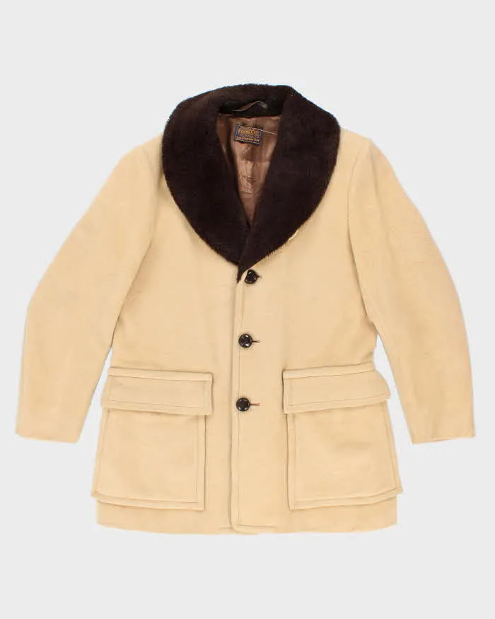 Vintage 50's Pendleton Heavyweight Fur Collared Overcoat - L sold by Rokit