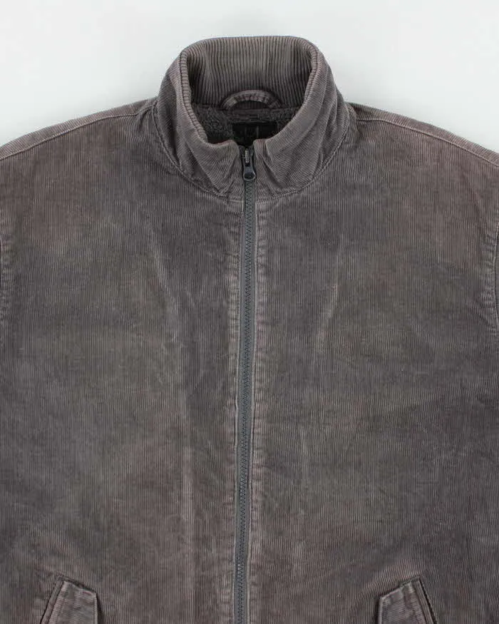 Vintage Y2K Quiksilver Grey Corduroy Bomber Jacket - M sold by Rokit product image thumbnail 3