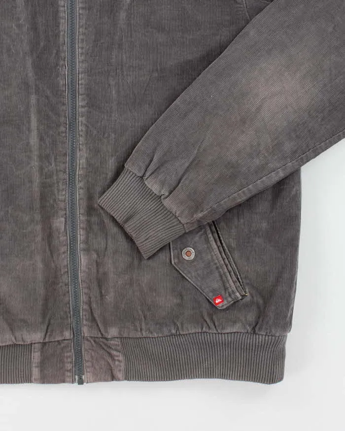 Vintage Y2K Quiksilver Grey Corduroy Bomber Jacket - M sold by Rokit product image thumbnail 4