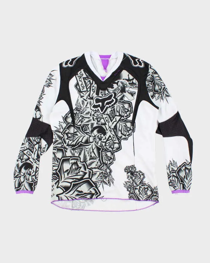 Vintage Y2K Fox Racing Gothic Print Motocross Jersey - M sold by Rokit