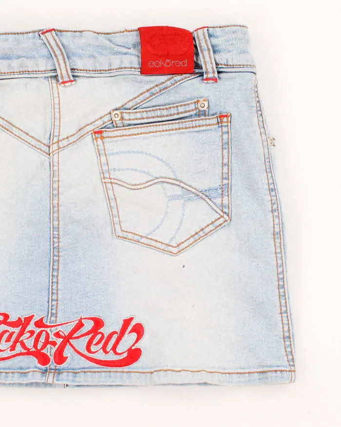 Vintage Y2k 00s Ecko Red Denim Mini Skirt - XS sold by Rokit product image thumbnail 4