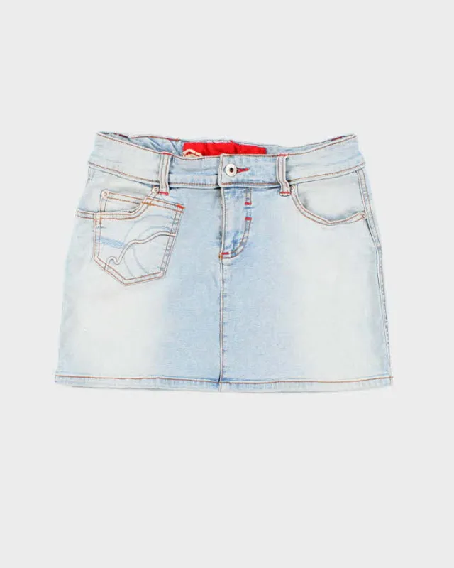 Vintage Y2k 00s Ecko Red Denim Mini Skirt - XS sold by Rokit