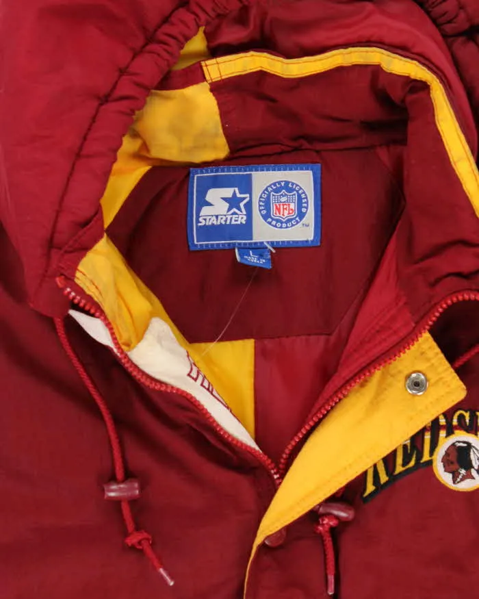 Vintage 90's Washington Red Skins Embroidered Hooded Puffer Jacket - L sold by Rokit product image thumbnail 5