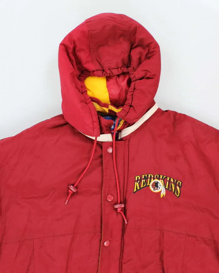 Vintage 90's Washington Red Skins Embroidered Hooded Puffer Jacket - L sold by Rokit product image thumbnail 3