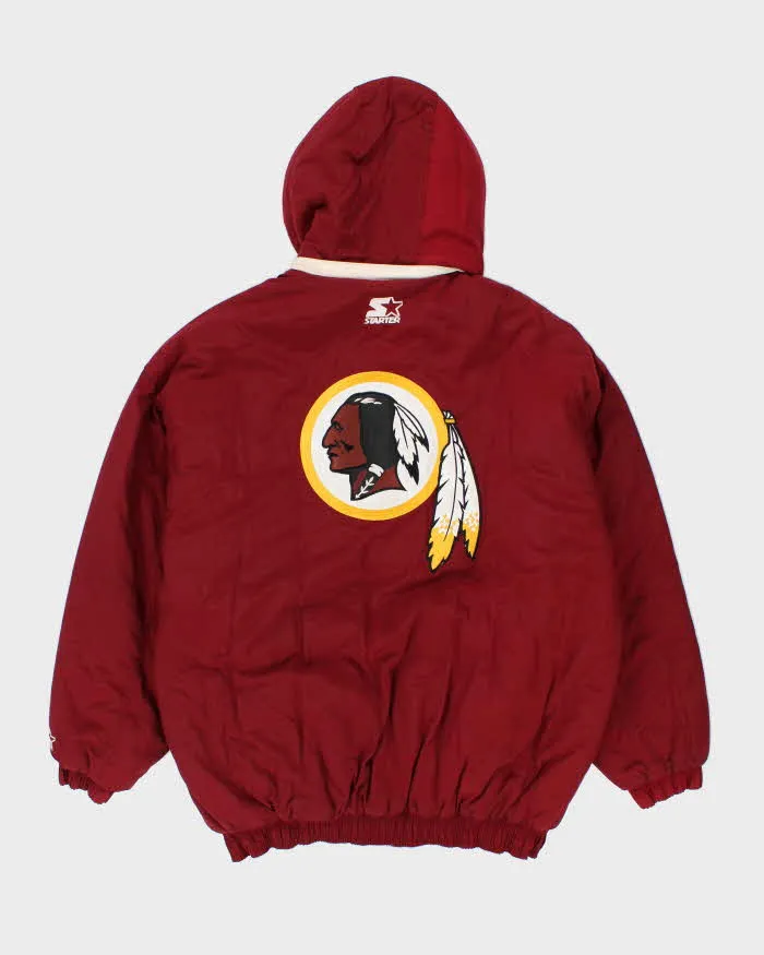 Vintage 90's Washington Red Skins Embroidered Hooded Puffer Jacket - L sold by Rokit product image thumbnail 2