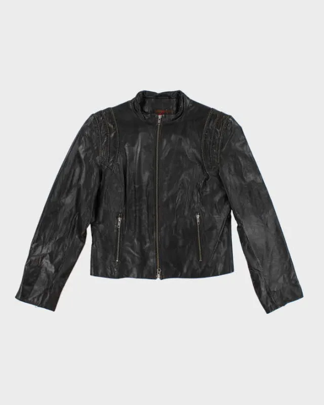 Vintage Y2K Danier Multi Zip Lightweight Leather Jacket - L sold by Rokit
