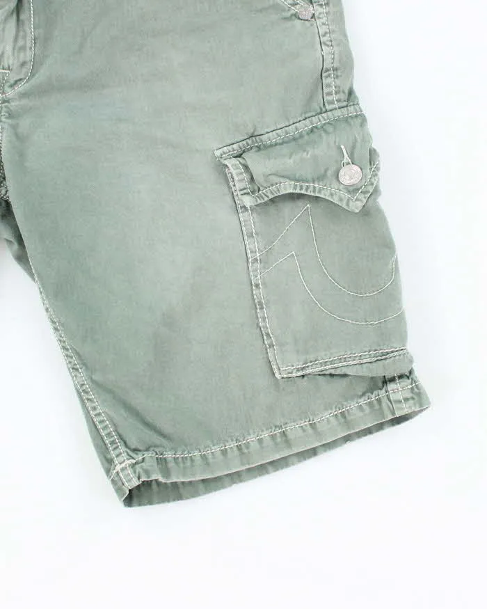 Vintage Y2K True Religion Green Faded Cargo Shorts - W38 L11 sold by Rokit product image thumbnail 3