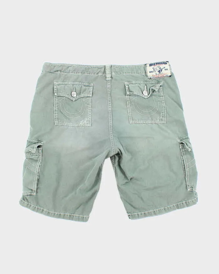 Vintage Y2K True Religion Green Faded Cargo Shorts - W38 L11 sold by Rokit product image thumbnail 2