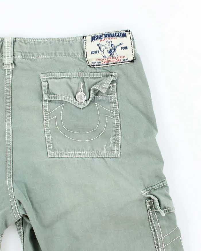 Vintage Y2K True Religion Green Faded Cargo Shorts - W38 L11 sold by Rokit product image thumbnail 4