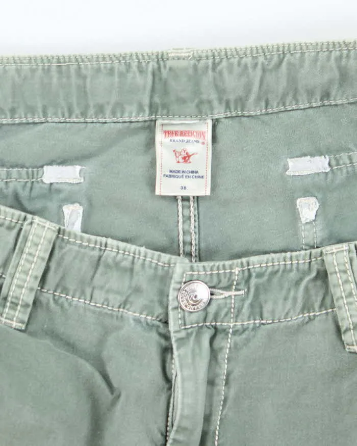 Vintage Y2K True Religion Green Faded Cargo Shorts - W38 L11 sold by Rokit product image thumbnail 5