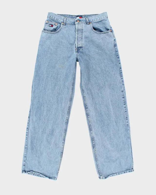 Vintage Y2K Tommy Hilfiger Baggy Fit Light Wash Jeans - W32 L32 sold by Rokit