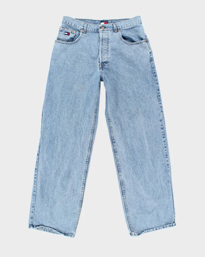 Vintage Y2K Tommy Hilfiger Baggy Fit Light Wash Jeans - W32 L32 sold by Rokit