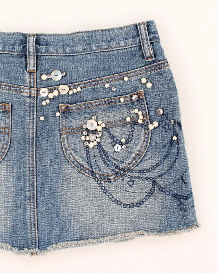 Vintage Y2k 00s Guess Embellished Denim Mini Skirt - XS sold by Rokit product image thumbnail 4