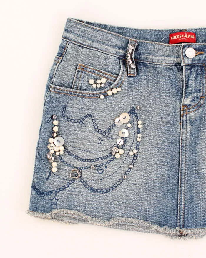 Vintage Y2k 00s Guess Embellished Denim Mini Skirt - XS sold by Rokit product image thumbnail 3