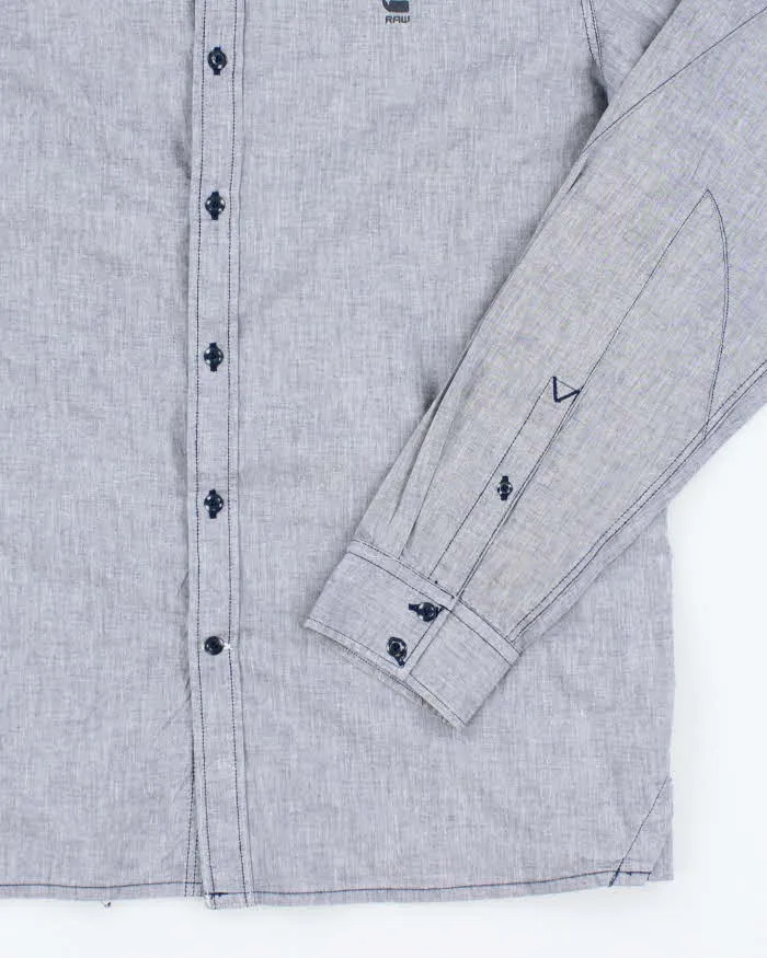 Vintage Y2K G-Star Raw Grey Brushed Long Sleeve Shirt - XL sold by Rokit product image thumbnail 4