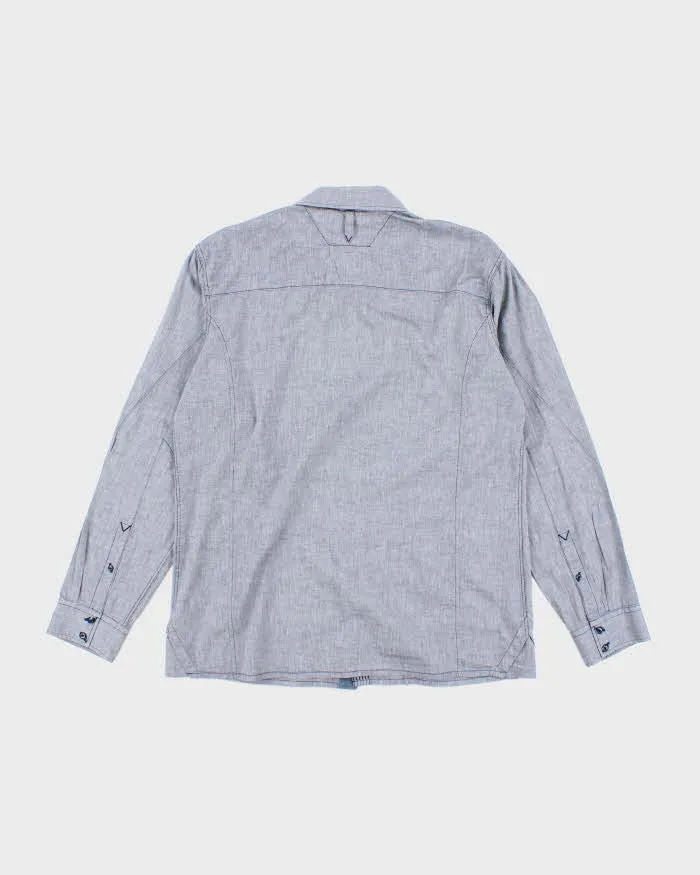 Vintage Y2K G-Star Raw Grey Brushed Long Sleeve Shirt - XL sold by Rokit product image thumbnail 2