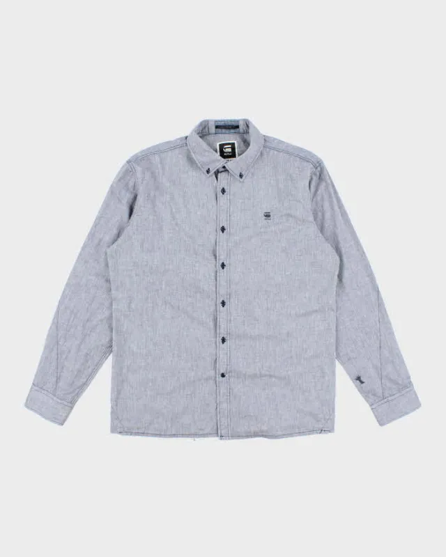 Vintage Y2K G-Star Raw Grey Brushed Long Sleeve Shirt - XL sold by Rokit