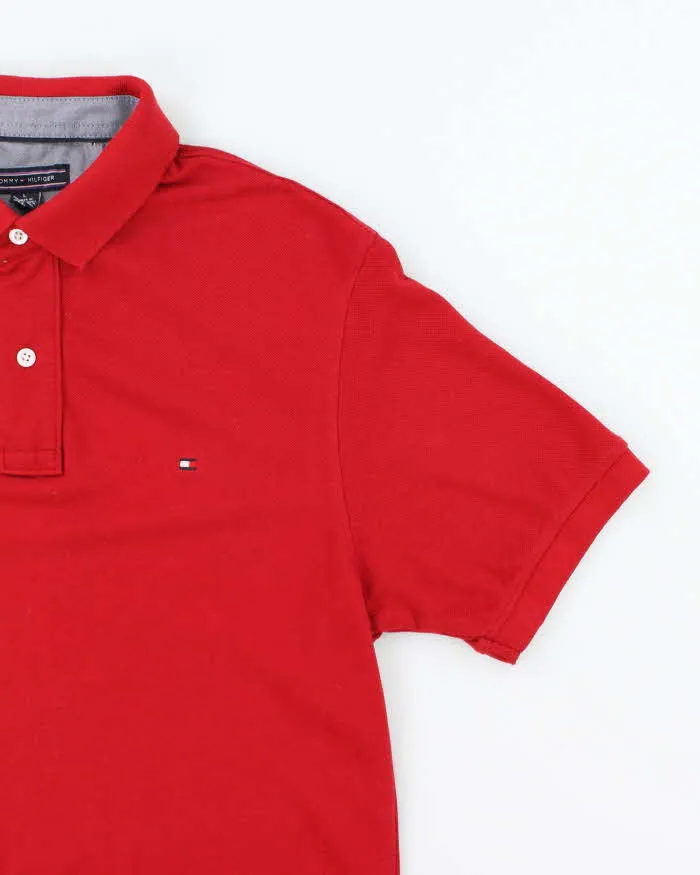 00s Tommy Hilfiger Red Polo T-Shirt - L sold by Rokit product image thumbnail 4