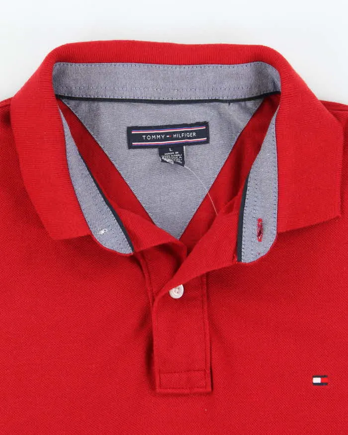 00s Tommy Hilfiger Red Polo T-Shirt - L sold by Rokit product image thumbnail 5