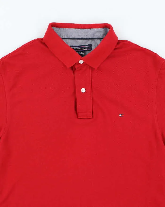 00s Tommy Hilfiger Red Polo T-Shirt - L sold by Rokit product image thumbnail 3