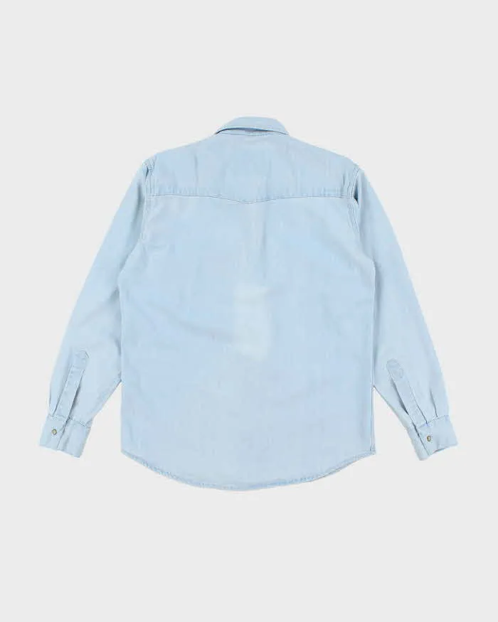 Vintage Y2K True Religion Ultra Light Wash Snap Button Denim Shirt - XL sold by Rokit product image thumbnail 2