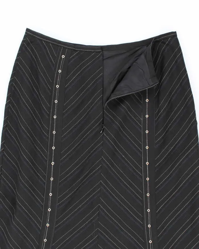 Y2k 00s Tristan & Iseut Pinstripe Patterned Asymmetrical Skirt - W27 sold by Rokit product image thumbnail 4