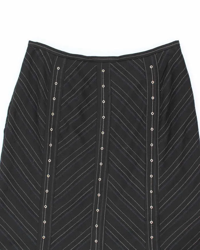 Y2k 00s Tristan & Iseut Pinstripe Patterned Asymmetrical Skirt - W27 sold by Rokit product image thumbnail 3