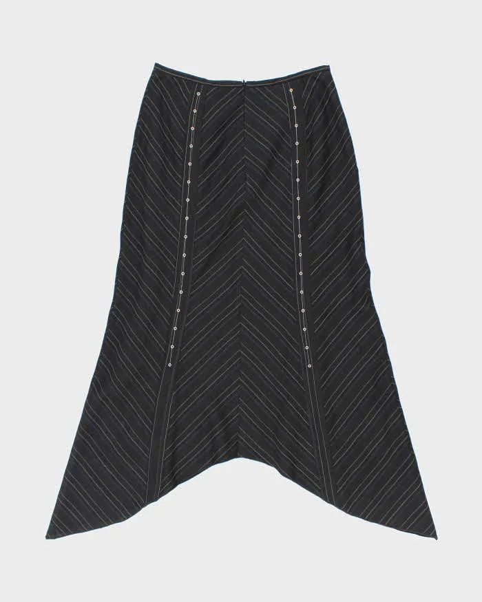 Y2k 00s Tristan & Iseut Pinstripe Patterned Asymmetrical Skirt - W27 sold by Rokit product image thumbnail 2