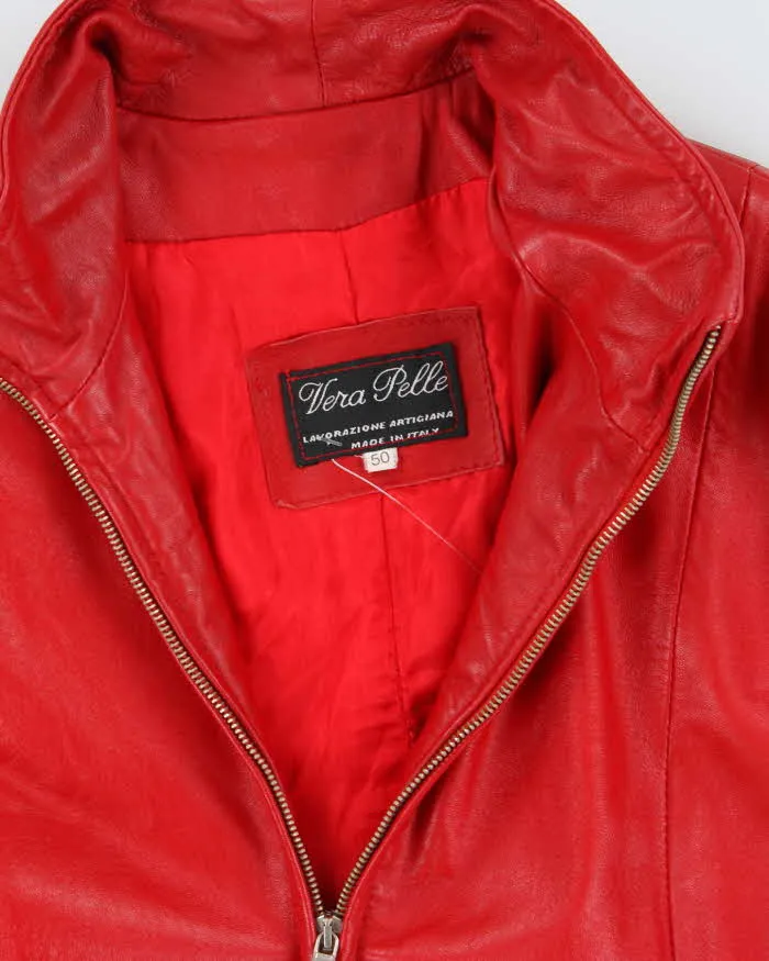 Vintage Vera Pelle Red Leather Jacket - L sold by Rokit product image thumbnail 5