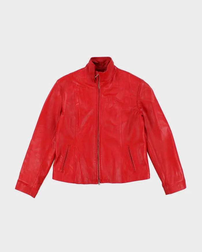 Vintage Vera Pelle Red Leather Jacket - L sold by Rokit