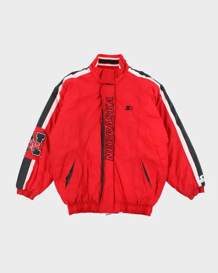 Vintage 90's Starter Nebraska Cornhuskers Lined Puffer Jacket - L sold by Rokit