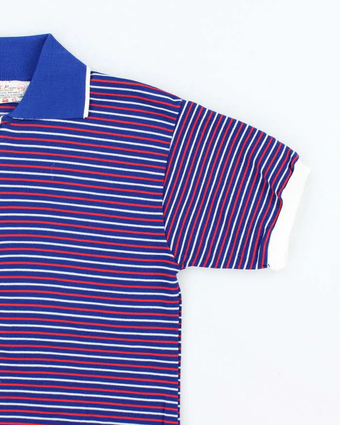 Vintage 80's KP Striped Quarter Zip Polo Shirt - L sold by Rokit product image thumbnail 4