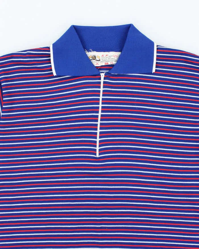 Vintage 80's KP Striped Quarter Zip Polo Shirt - L sold by Rokit product image thumbnail 3