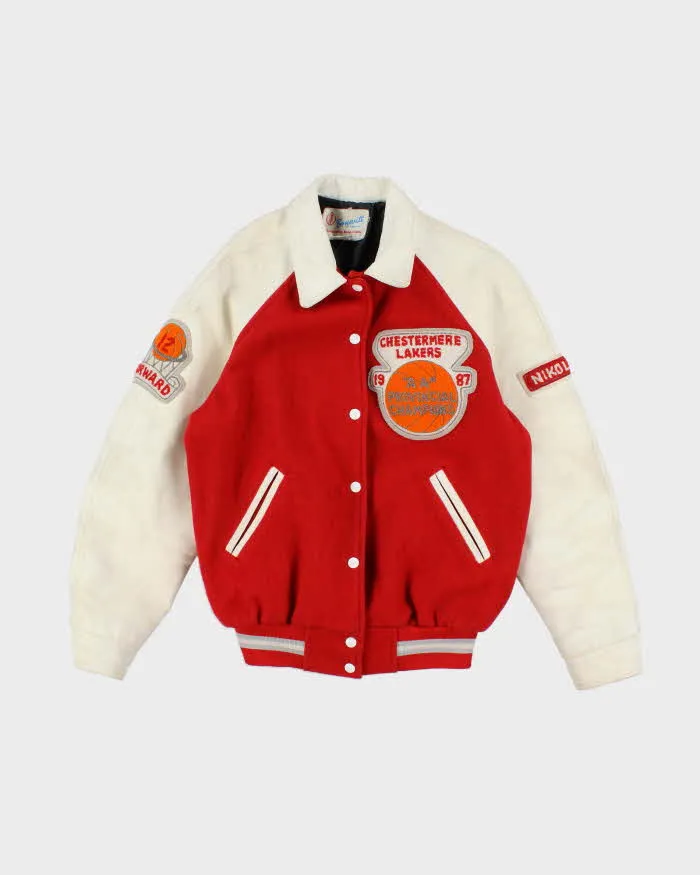 Vintage 80's Chestermere Lakers Basketball Embroidered Varsity Jacket - S sold by Rokit