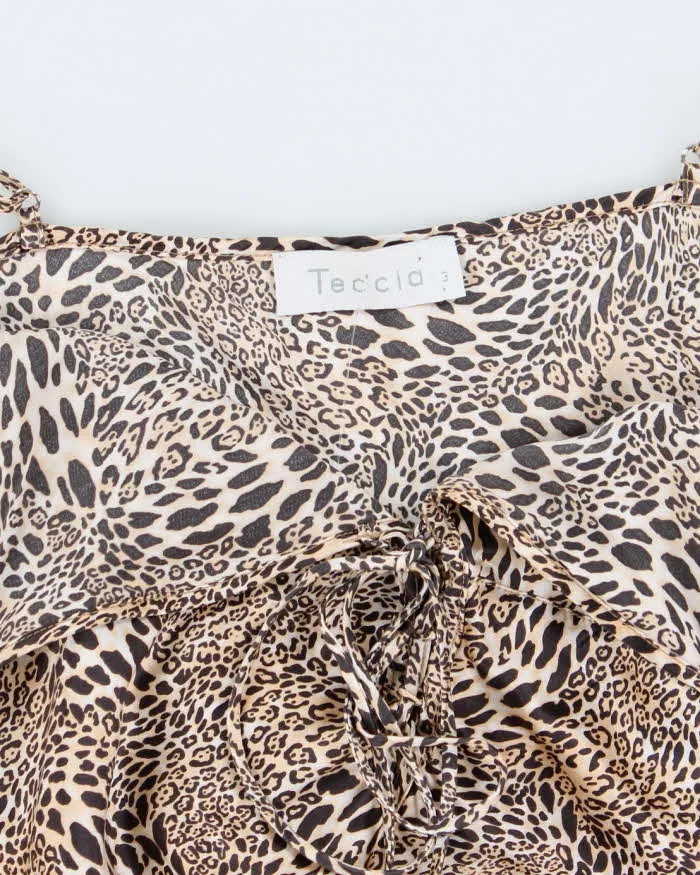 Vintage Y2k 00s Teccia Silk Leopard Print Dress - S sold by Rokit product image thumbnail 5