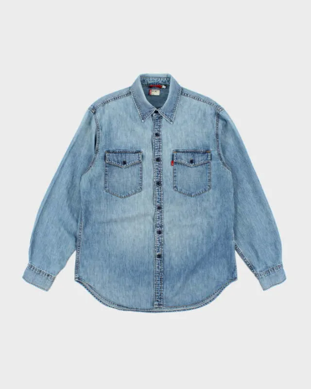 Vintage 2000's Levi's Light Wash Red Label Denim Shirt - M sold by Rokit