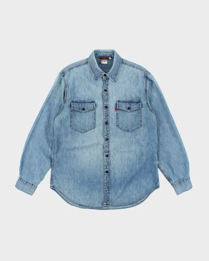 Vintage 2000's Levi's Light Wash Red Label Denim Shirt - M sold by Rokit
