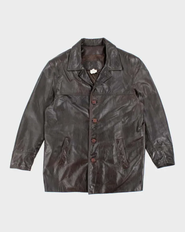 Men's Vintage 1990s The Leather Range Cognac Brown Leather Jacket - L sold by Rokit