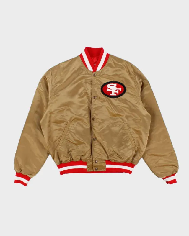 Vintage 90's Pro Line San Francisco 49ers NFL Satin Bomber Jacket - XL sold by Rokit