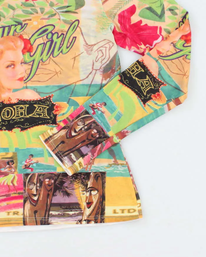 Vintage Y2k 00s Big Bang Mesh Long Sleeve Top - L sold by Rokit product image thumbnail 4