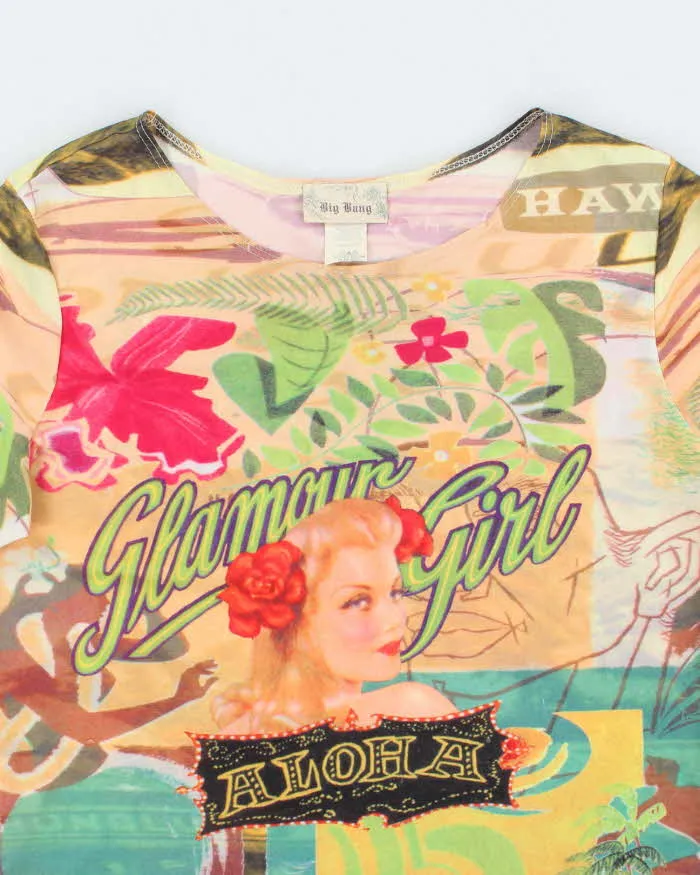 Vintage Y2k 00s Big Bang Mesh Long Sleeve Top - L sold by Rokit product image thumbnail 3