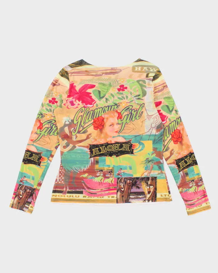 Vintage Y2k 00s Big Bang Mesh Long Sleeve Top - L sold by Rokit product image thumbnail 2