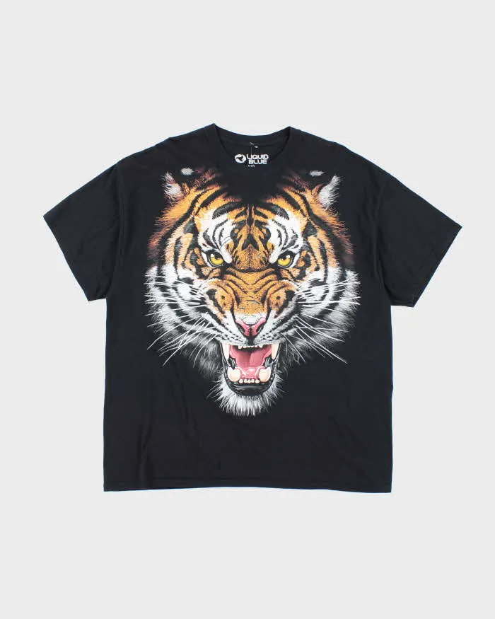 Vintage Liquid Blue Big Tiger Face Graphic T-Shirt - XL sold by Rokit
