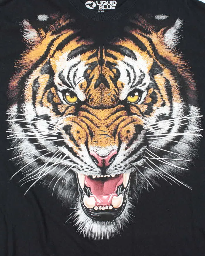Vintage Liquid Blue Big Tiger Face Graphic T-Shirt - XL sold by Rokit product image thumbnail 3